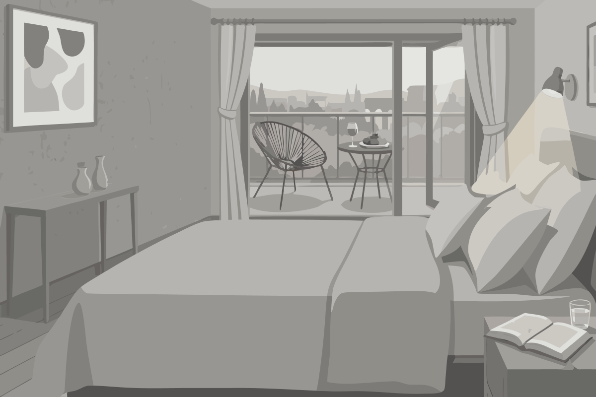 Quarto com 2 Camas de Solteiro e Banheiro Privativo